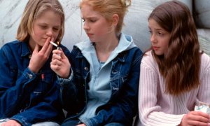 Teenage girls smoking